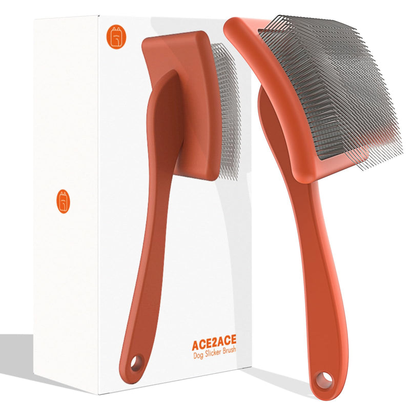 Dog Slicker Brush, Doodle & Poodle Grooming Brush with Stainless-steel Comb, Large Dog Brush for Goldendoodles, Labradoodles, Golden Retriever and Poodles to Remove Tangles, Undercoat & Mats Orange - BeesActive Australia