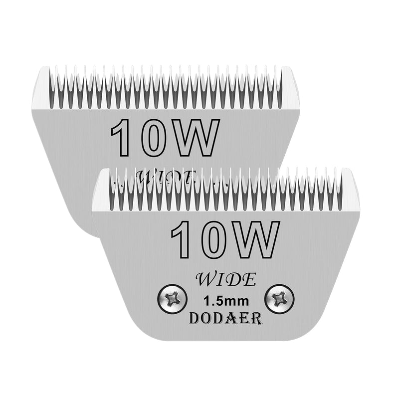 2 Pack 10 Wide blades for dog grooming,Compatible with Andis,Oster A5,Wahl km10 Clippers,Cutting Length 1/16" 10W-2PCS - BeesActive Australia