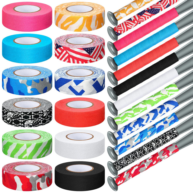 Sosation 12 Rolls Bat Grip Tape Comfortable and Soft Full Adhesive Baseball Softball Precut Batting Grip Tape Replacement for Sports 0.98 x 393.7 Inch Texture - BeesActive Australia