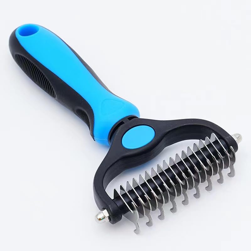 A professional grooming rake for pets such as cats and dogs, which easily removes mats and tangles, and effectively removes loose hair. Suitable for short hair, long hair cats and dogs (1 piece)