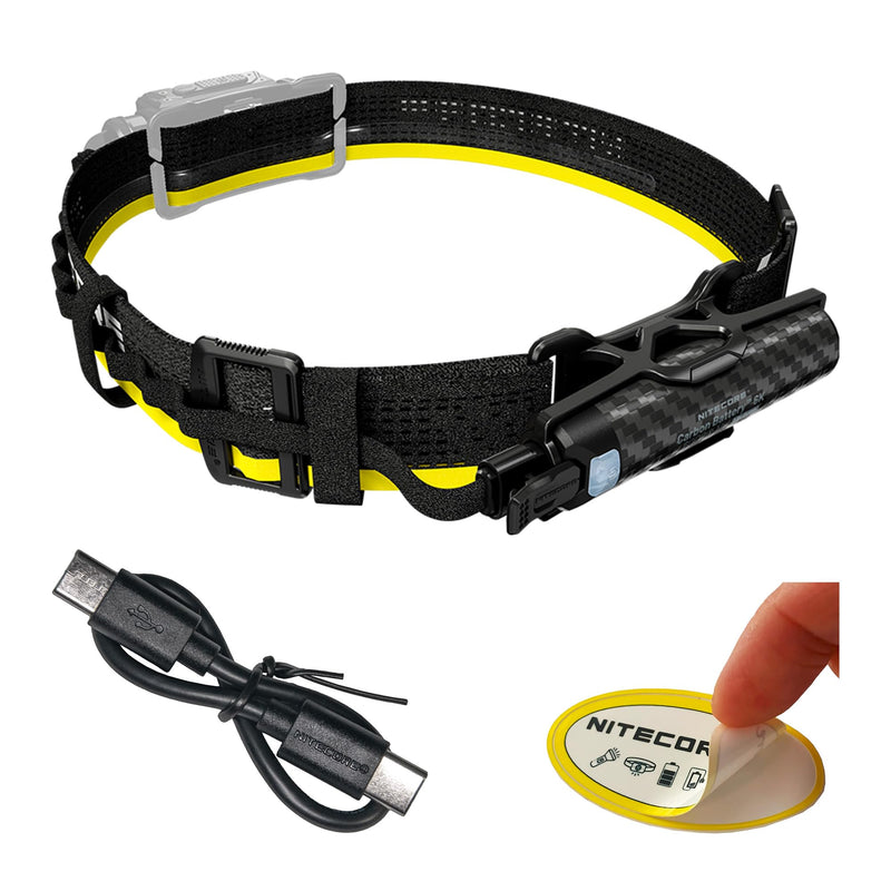 Nitecore Carbon Battery 6K Kit Headlamp Runtime Extender for NU40, NU43, NU45, NU50, and HC65 UHE Headlamps - BeesActive Australia