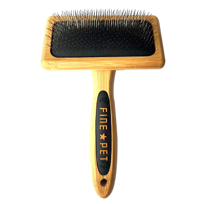 PROBUSINES-Pet Grooming Bamboo Comb Premium Carbonized Bamboo Drip Plastic Handle with Professional Stainless Steel Bent Needle Pins for Dogs and Cats Pet Bruch (large) - BeesActive Australia