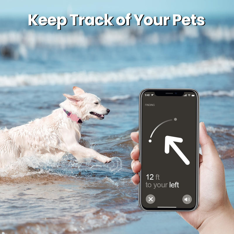 Airtag Dog Collar Holder IPX8 Waterproof [2 Pack] Silicone GPS Tracker Case Anti-Lost Protective Apple Air Tag Cover for Cat Collar Suitable for Collar Width: 0.8~1 inch ((2 Pack) Black) (2 Pack) Black - BeesActive Australia