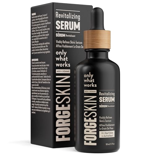 FORGE SKIN Night Beef Tallow Serum for Men [TALLOW-BASED] - Facial Essence for Face Wrinkles with Essential Oils - Natural Green Tea Skincare for Radiance and Skin Hydration (1.7 OZ)