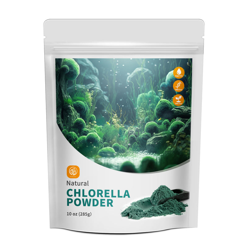 Chlorella Powder Natural- Chlorophyll Powder, Supports Immune System & Liver Function, Keep Youth, Vegan, Rich in Vegan Protein and Vitamins, 10 oz. 9.99 Ounce (Pack of 1)