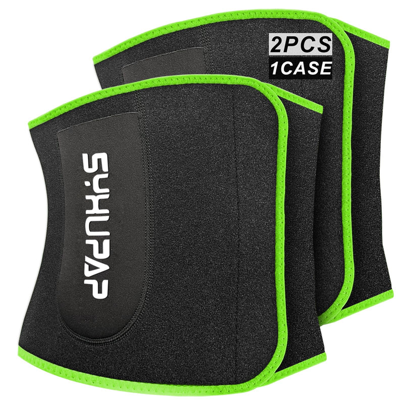 SYXUPAP Waist Trimmer Wrap, Waist Trainer for Women and Men, Sweat Band Waist Trainer for High-Intensity Training Workouts 2pc Green Medium