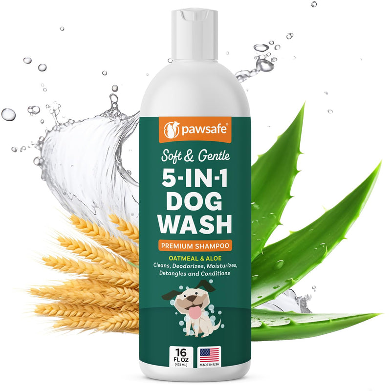Dog Shampoo and Conditioner with Oatmeal & Aloe, Natural Soothing Gentle Dog Wash, Itch Relief, Nourishes Dry, Sensitive Skin, Best Bath Grooming Cleaner, Deodorizing, Moisturizer, Detangler Treatment Updated - BeesActive Australia