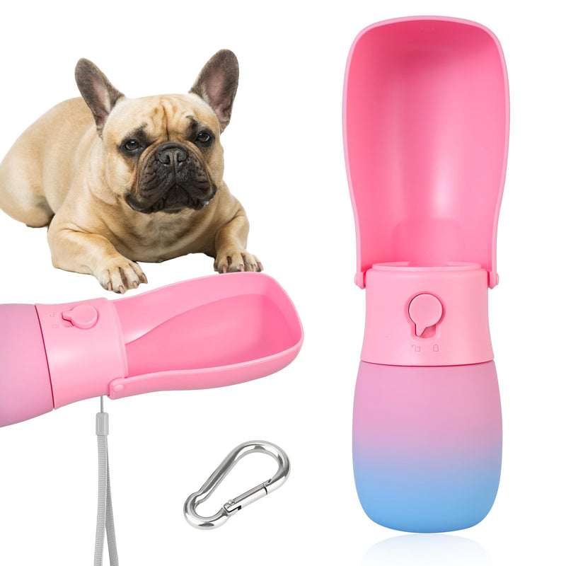 Portable Dog Water Bottle, Travel-Friendly Dog Travel Water Bottle with Carabiner, 10oz Outdoor Space-Saving Water Dispenser for Puppy,Cats, Pets for Walking,Hiking,Travel Pink - BeesActive Australia