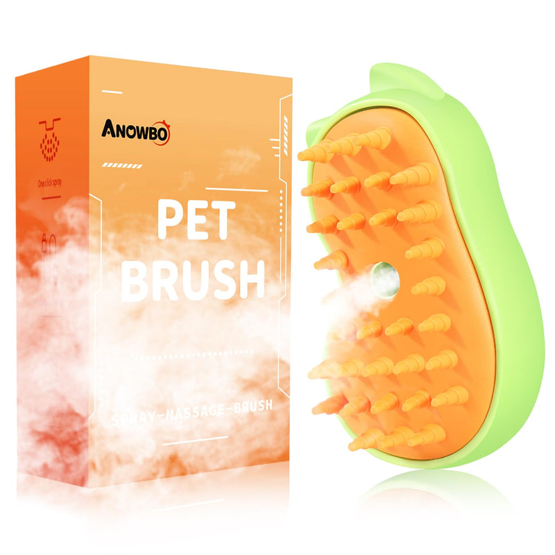 Cat Steam Brush for Shedding Rechargeable Cat Brush with Steam Self Cleaning 3in1 Cat Hair Brush with 2Gears Cat Grooming Brush for Long and Short Hair of Cat and Dog-Green Green - BeesActive Australia