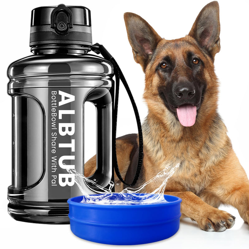 Large Dog Water Bottle for Hiking Beach Walking, 85OZ, Extra Large, Dog Water Bowl Dispenser Portable for Travel, Dog Park, Traveling, Outdoor Camping (Blue, 85oz) Blue - BeesActive Australia