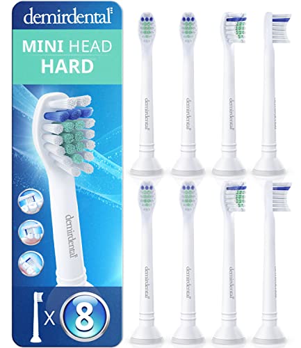 Toothbrush Heads Mini Hard Compatible with Philips Sonicare Toothbrush Heads - Small Replacement Heads - Small Brush Heads - White - Replaces HX7048-8 Pack Us Version 8 Count (Pack of 1)