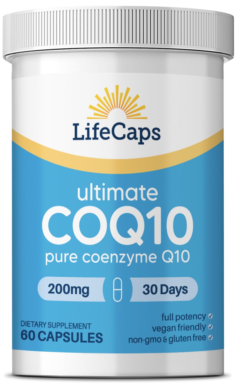 LifeCaps CoQ10 200mg - Ultimate CoQ10 - Ultra High Absorption Q10 Supplements - 60 Count 1