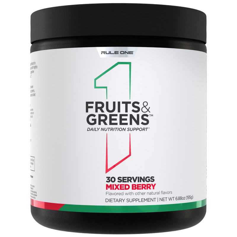 Rule 1 Proteins Fruits & Greens Powder, Mixed Berry, 30 Servings | 40+ Active Ingredients Including 4g Fruit & Vegetable Concentrates + 2g Prebiotic Fiber for Daily Wellness