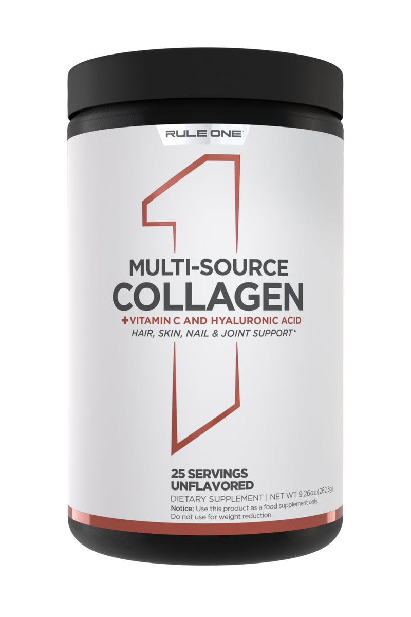 Rule 1 Proteins Multi-Source Collagen, Unflavored, 25 Servings | Bovine, Chicken, Fish & Eggshell Collagen Sources + Hyaluronic Acid & Vitamin C for Hair, Skin, & Nail Support