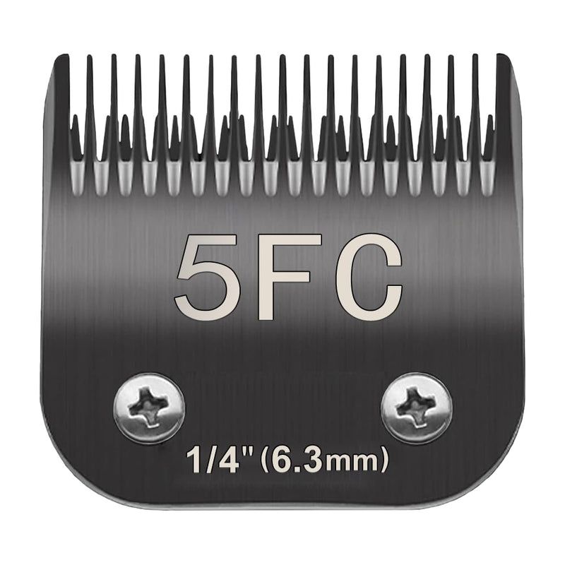 5FC Pet Dog Grooming Detachable Blades, Compatible with Andis Size-5FC Cut Length 1/4"(6.3mm), Most A5,KM Series Clippers,Made of Ceramic Blade (Black) 5FC 6.3mm - BeesActive Australia
