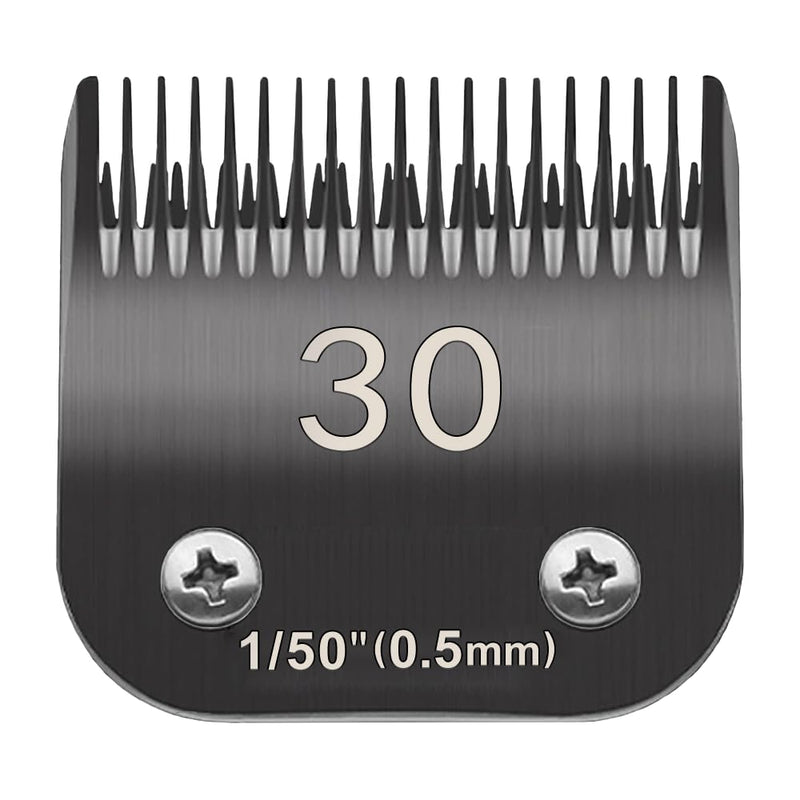 30# Pet Dog Grooming Detachable Blades, Compatible with Andis Size-30# Cut Length 1/50"(0.5mm), Most A5,KM Series Clippers,Made of Ceramic Blade (Black) - BeesActive Australia