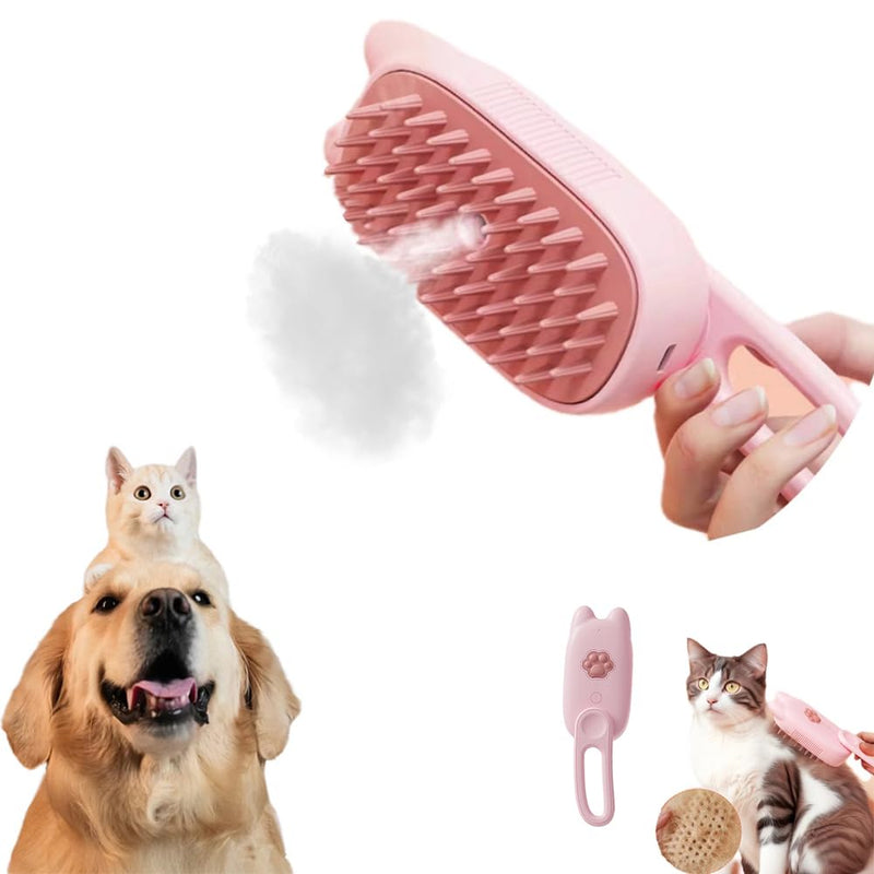 Steam Cat Brush Dog Brush for Shedding Rechargeable Cat Brush Unique Pet Brush The Handle Can be Rotated 360° (pink) pink - BeesActive Australia