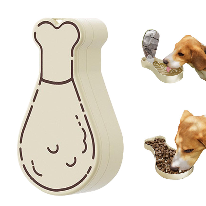 Dog Water Bottle with Drinking Cup and Food Container,Maklavel 2 in 1 Portable Pet Water Dispenser Feeder,Leakproof Travel Dog Water and Food Bowl Suitable for Pets Cats and Puppies (White, 10 Oz) White - BeesActive Australia