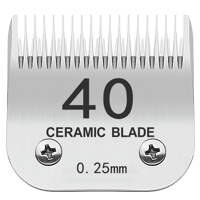 40# Blade Dog Grooming Clipper Replacement Blades Compatible with Andis Dog Clippers,Most A5, Wahl KM Series Clippers,Detachable Ceramic Blade,Size-40#, 1/100-Inch Cut Length (0.25mm) Silver 40# 0.25mm - BeesActive Australia