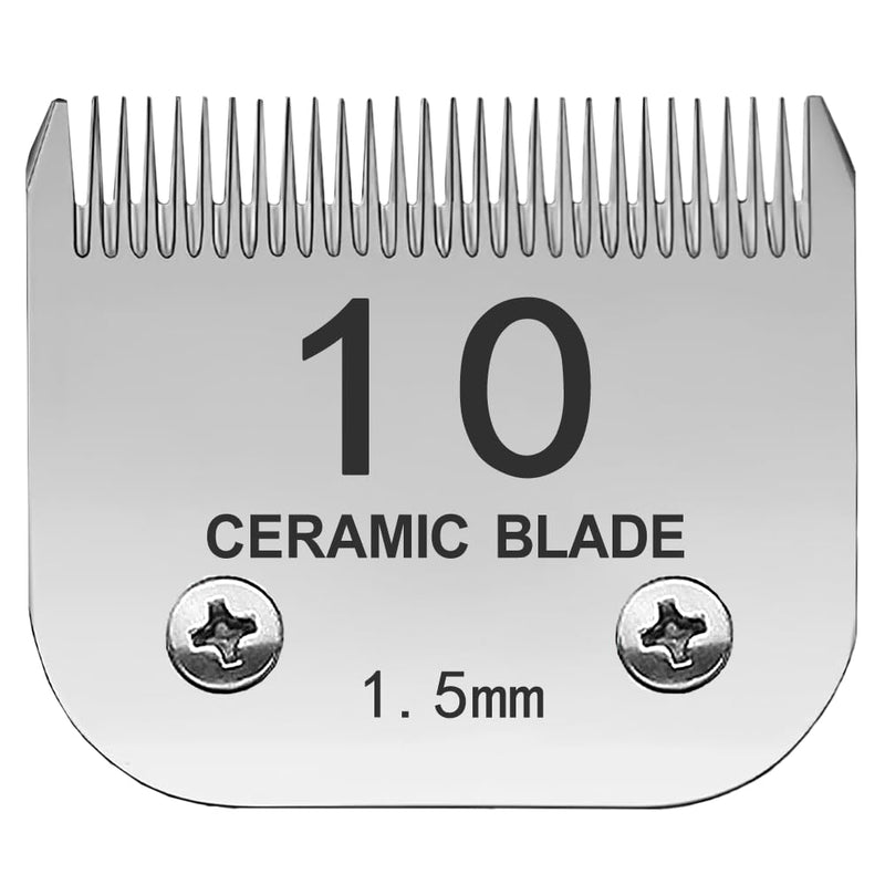 10# Blade Dog Grooming Clipper Replacement Blades Compatible with Andis Dog Clippers,Most A5, KM Series Clippers,Detachable Ceramic Blade,Size-10#, 1/16-Inch Cut Length (1.5mm) Silver 10# 1.5mm - BeesActive Australia