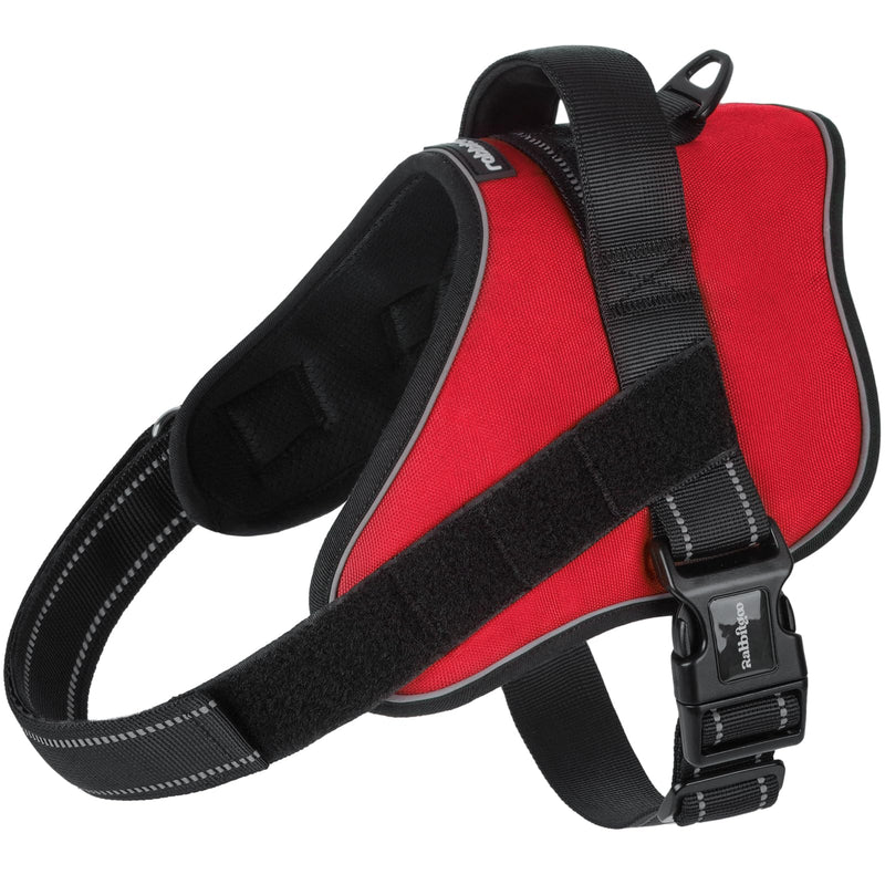 rabbitgoo Dog Harness Medium Sized, No Pull No Choke Pet Vest, Easy Wearing with One Buckle, Reflective, Adjustable Pet Harness with Molle for Walking, Training, Red, M - BeesActive Australia