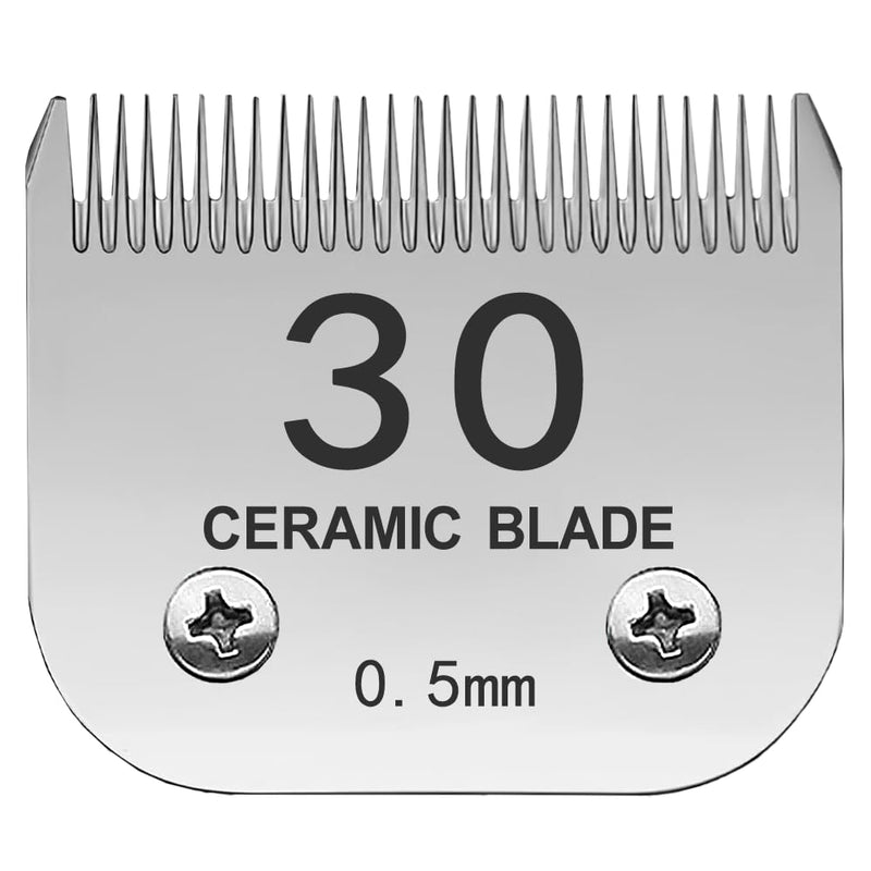 30# Blade Dog Grooming Clipper Replacement Blades Compatible with Andis Dog Clippers,Most A5, Wahl KM Series Clippers,Detachable Ceramic Blade,Size-30#, 1/50-Inch Cut Length (0.5mm) Silver 30# 0.5mm - BeesActive Australia