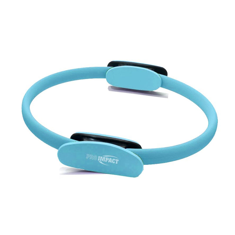 Pro Impact Pilates Ring Fitness Circle - Exercise Resistance Equipment for Body Sculpting - Yoga Training Toning Thighs, Legs - Core Strength - Lightweight & Portable - Non-Slip Pilates Equipment Blue