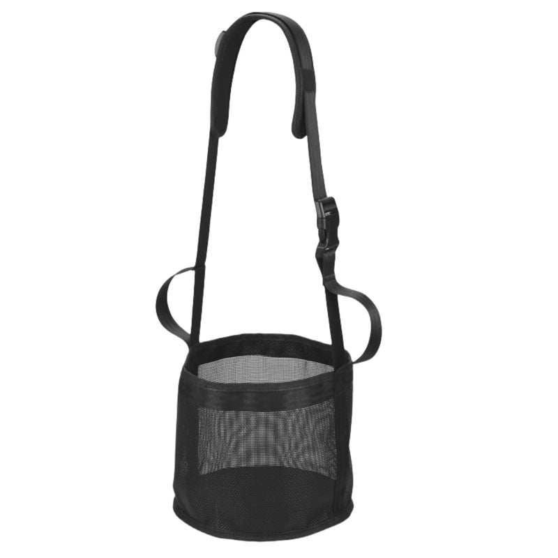 Horse Feed Bag for Grain, Heavy Duty Mesh Horse Feeder with Adjustable Strap Comfort Neck and Nose Pad, Horse Muzzle Feed Bag Waste-Free Feeding Solution for Horses (Black, M) Medium Black