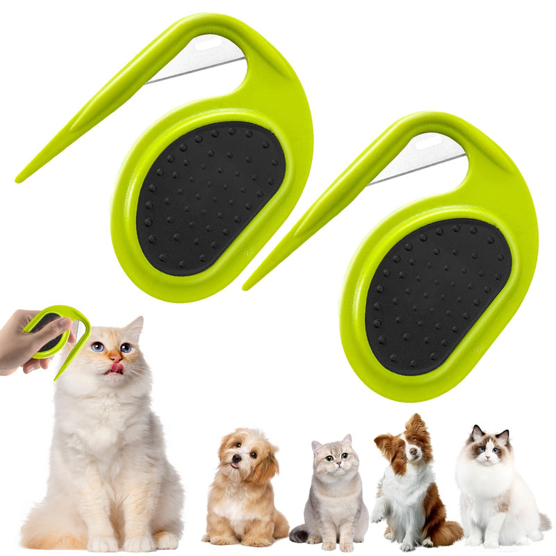 2Pcs Knotting Comb for Cats, Dog, Pet Knotting Comb De Knotting Comb for Dog Pet Hair Removal Tool Cat Dog Grooming Comb Knot Remover Cat Knotting Comb-Green Green-2Pcs - BeesActive Australia