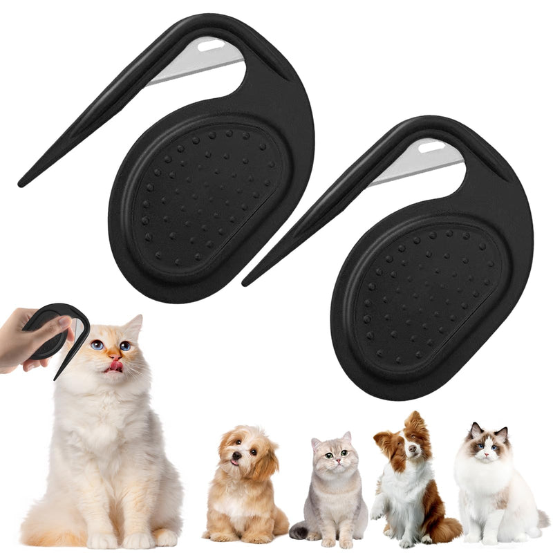 2Pcs Knotting Comb for Cats, Dog, Pet Knotting Comb De Knotting Comb for Dog Pet Hair Removal Tool Cat Dog Grooming Comb Knot Remover Cat Knotting Comb-Black Black-2Pcs - BeesActive Australia