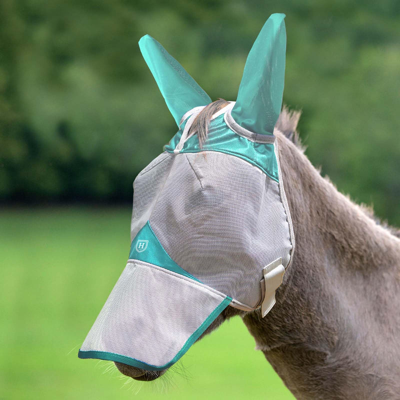 Harrison Howard Mule Donkey Fly Mask Full Face Protection with Nose Cover Mint M Medium - BeesActive Australia