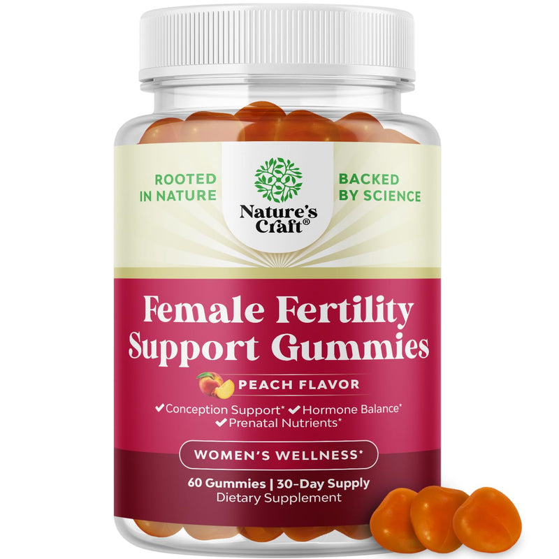 Fertility Gummies for Women Trying to Conceive - Yummy Gummy Fertility Supplement for Women with Myo-Inositol Folic Acid & Vitex Chasteberry - Vegan Non-GMO & Gluten Free - Juicy Peach - 60 Count 60 Count (Pack of 1) - BeesActive Australia