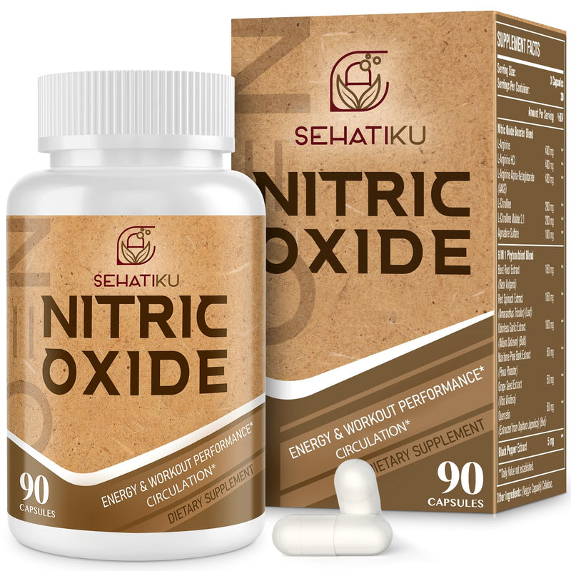 Nitric Oxide Supplement, Nitric Oxide Booster & 6-in-1 Phytonutrient Blend for Heart, Flow, Immune - 90 Capsules (1 Bottle) 90 Count (Pack of 1) - BeesActive Australia
