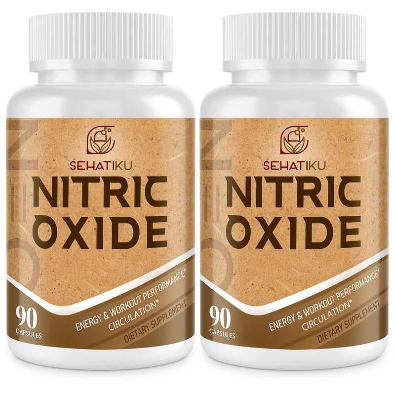 SehatiKu Nitric Oxide Supplement - for Heart, Flow, Immune - 90 Capsules | Nitric Oxide Booster & 6-in-1 Phytonutrient Blend - 2 Bottle 90 Count (Pack of 2)
