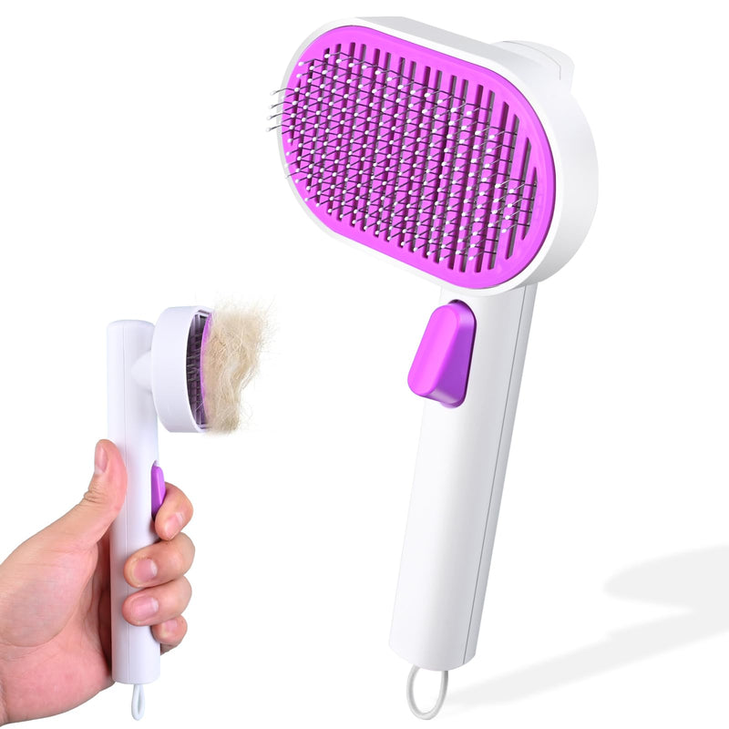 Katoggy Cat Brush, Cat Grooming Comb,Self Cleaning Cat Slicker Brushes for Shedding, One Click to Clean - BeesActive Australia