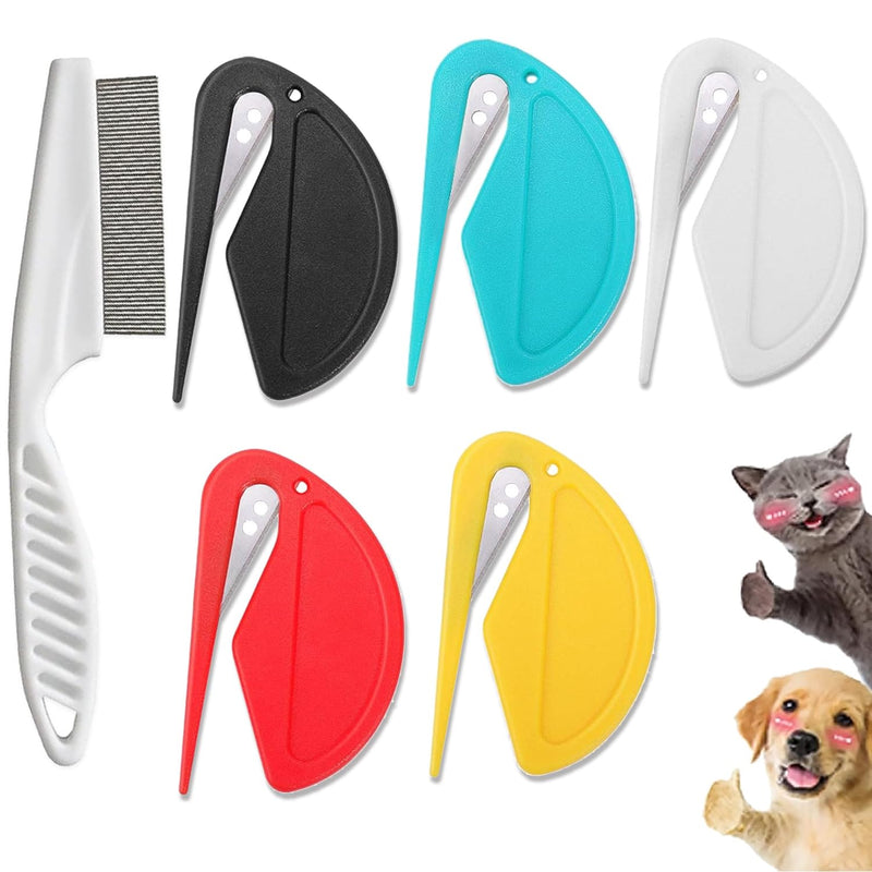 5PCS Pet Knotting Comb for Cats, De Knotting Comb for Dog, Knotting Comb Pet Grooming Tool for Removing Tangled and Grooming Loose Knotted Hair - BeesActive Australia