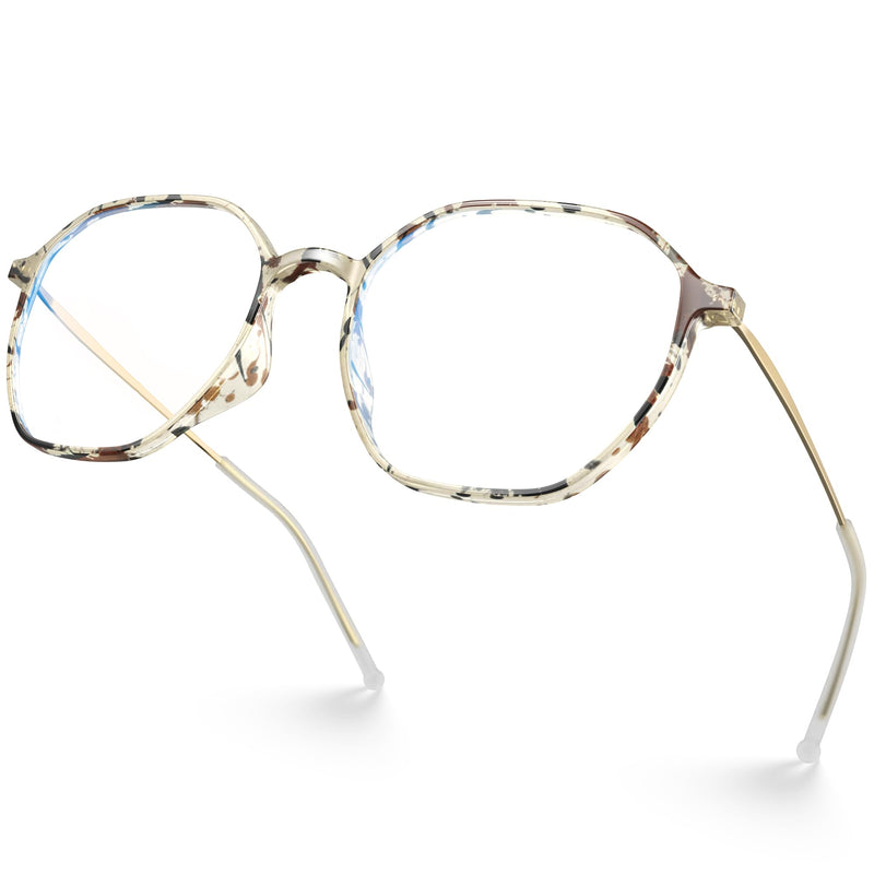VISOONE Lightweight TR90 Blue Light Blocking Glasses Frame with Anti Glare Eye Protection for Women and Men RANE Rane Upg Terrazzo Tortoise
