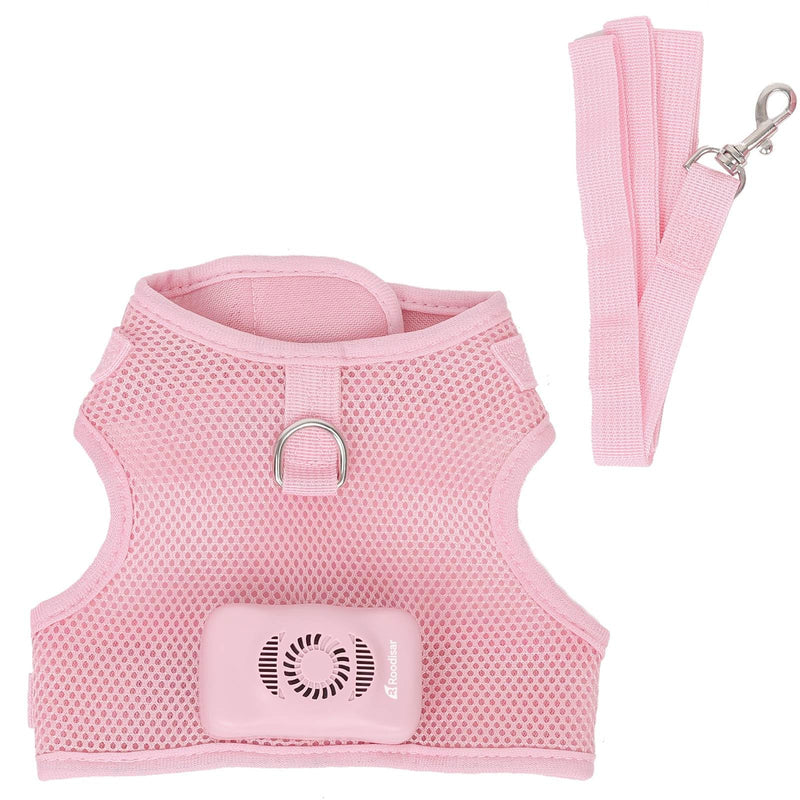 Cooling Dog Harness and Leash Set Wearable Air Conditioner Dog Vest Harness Light Up Easy Walk Dog Harness Mesh Front Clip Puppy Harnesses for Small Dogs,Pink Medium Pink - BeesActive Australia