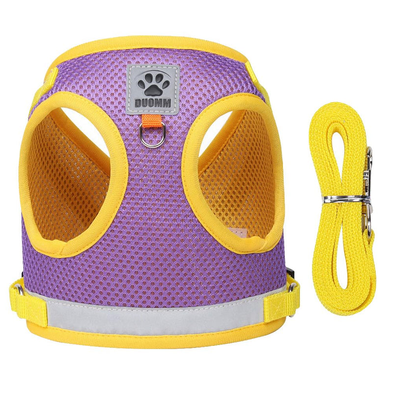 Dog Harness for Small Medium Dogs,No Pull Puppy Harness and Leash Set, Step in Vest Harness for Small Dogs,Adjustable Mesh Dog Harness Puppy Kittens (Purple, XS) Purple - BeesActive Australia