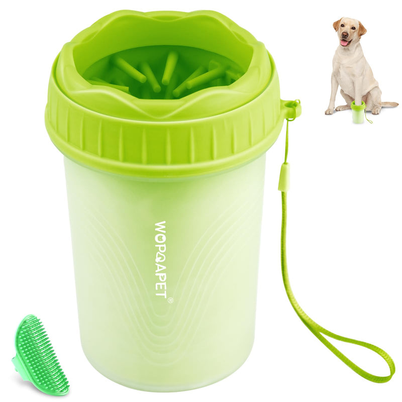 Dog Paw Cleaner Cup, Dog Foot Washer, Muddy Paw Cleaner, Mud Buster Dog Paw Cleaner, Portable Silicone Bristles Cleaning Brush. A Great Gift, Free Bath Brush - Medium, Green - BeesActive Australia