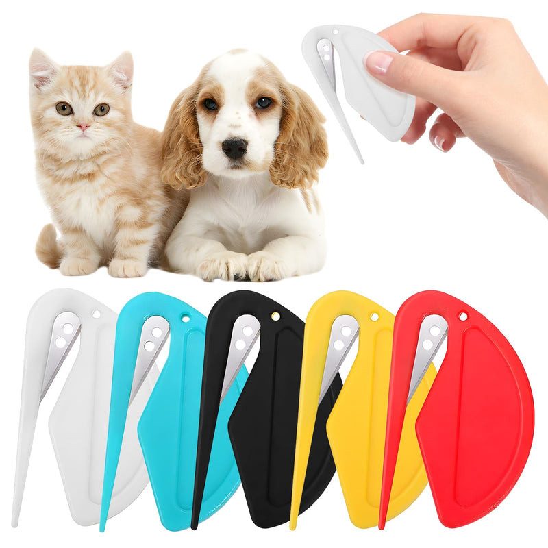 5pcs Pet Knotting Comb，De Knotting Comb for Cats，Dog，Multifunctional Pet Grooming Tool,Pet Hair Removal Tool，Pet Knotting Comb for Medium to Long Hairs for Removing Tangled and Loose Hair - BeesActive Australia