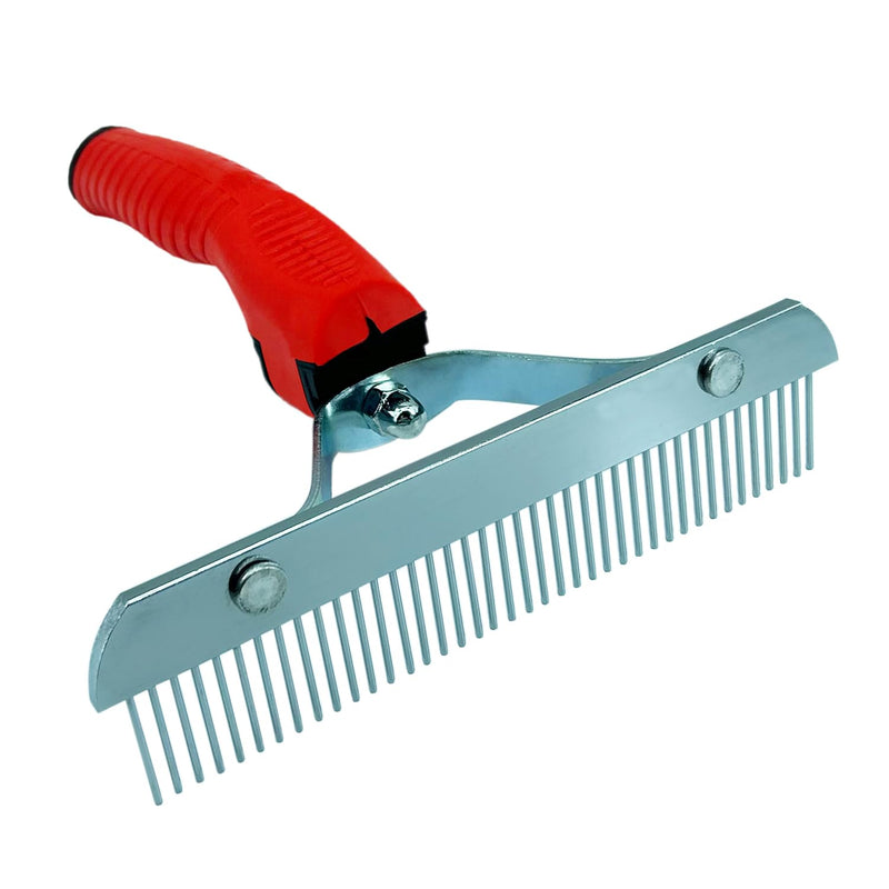 Kopal Metal Grooming Comb for Pets, Stainless Steel Dog and Cat Comb, Rubber Handles for Comfortable Grip - 1 Pack - BeesActive Australia