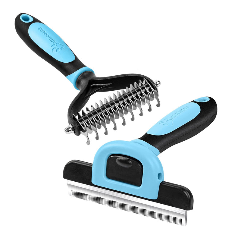 MIU COLOR Pet Grooming Brush，Deshedding Tool & 2 Sided Undercoat Rake for Dogs & Cats,2 in 1,Reduces Shedding and Remove Knots,Mats,Tangles for Cats, Dogs - BeesActive Australia