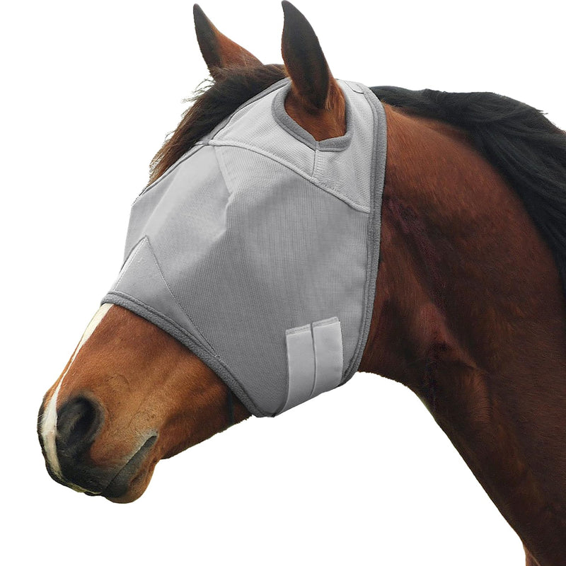 Horse Fly Mask, Elasticity Fly Mask UV Protection for Horse, Grey (Standard) Grey (Standard) - BeesActive Australia