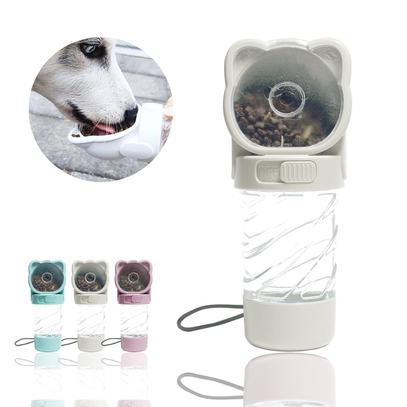 3 in 1 Pet Water Bottle, Outdoor Portable Dog Water Bottle with Food Container Garbage Bags Dispenser, for Cat Puppy Pets Stuff Essentials Accessories, for Walking Hiking Travel (White) White - BeesActive Australia
