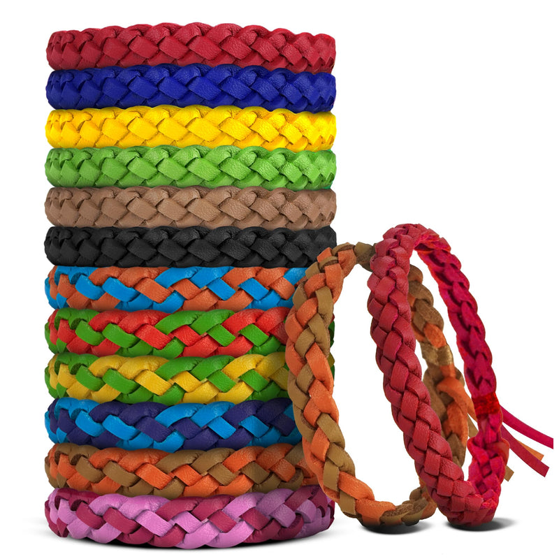 24 Pack Mosquito Repellent Bracelets, DEET-Free, Individually Wrapped PU Leather Insect & Bug Repellent Wrist Bands - BeesActive Australia