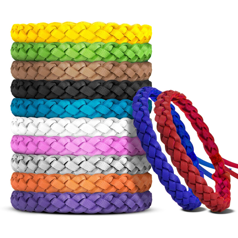 12 Pack Mosquito Repellent Bracelets, DEET-Free, Individually Wrapped PU Leather Insect & Bug Repellent Wrist Bands - BeesActive Australia