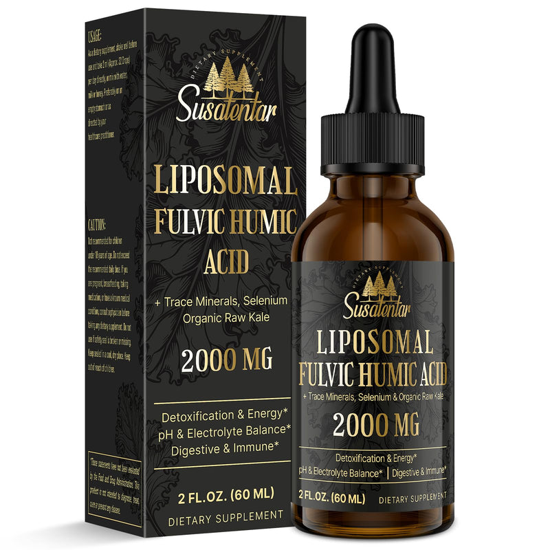 Trace Minerals Electrolytes Drops 2000 MG | Liquid Liposomal Fulvic Acid Supplement | Humic | Trace Mineral Selenium | Organic Raw Kale | Hydration | Energy | pH Balance | Digestion | Immunity | 2 Oz 2 Fl Oz (Pack of 1) - BeesActive Australia