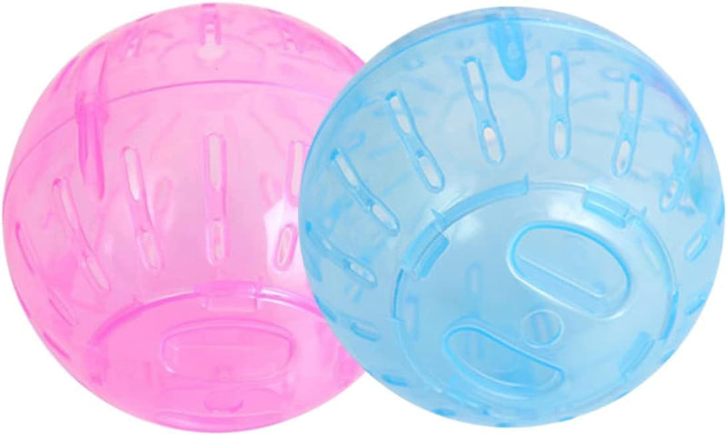 2Pcs Blue and Pink Hamster Balls Hamster Ball Transparent Dwarf Hamster Exercise Balls Running Wheel Gerbil Toys, Small Animals, Small Animal Health Supplies - BeesActive Australia