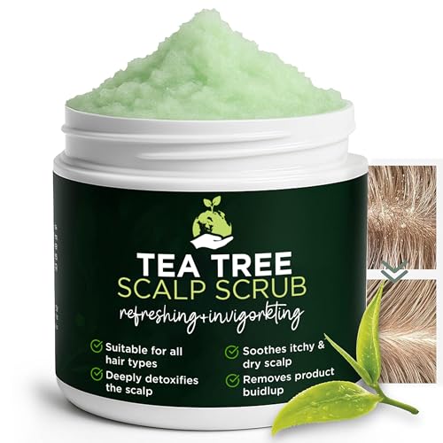 Tea Tree Scalp Scrub with Tea Tree Oil for Itchy & Dry Scalp, Reduce Flakes Pack of 1
